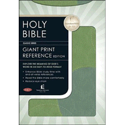NKJV Personal Size Giant Print Bible - LeatherSoft/Moss/Aqua  Thumb-Indexed: 9780718024697