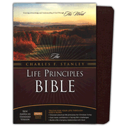 NASB Charles F. Stanley Life Principles Bible - Bonded Leather  Burgundy (Thumb-Indexed):  Charles F. Stanley: 9780718025007