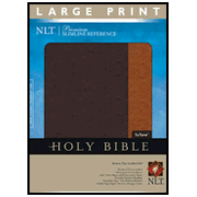 NLT Large Print Premium Slimline Reference - TuTone Leatherlike brown/tan: 9781414313986