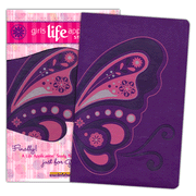 more information about NLT Girls Life Application Study Bible, Glittery Grape Butterfly