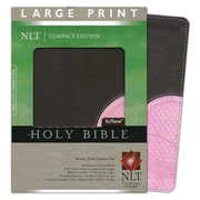 NLT Large Print Compact Edition, TuTone Brown and Pink Imitation Leather: 9781414337562