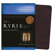 more information about KJV Ryrie Study Bible Burgundy, Bonded Leather, Red Letter