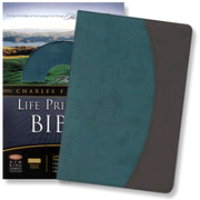 NKJV Charles F. Stanley Life Principles Study Bible, Teal/Charcoal Bonded Leather:  Charles F. Stanley: 9781418542313