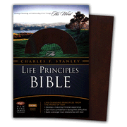 NKJV Charles F. Stanley Life Principles Study Bible,  Brown/Charcoal Bonded Leather Thumb-Indexed:  Charles F. Stanley: 9781418542344