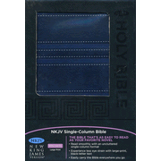 NKJV Single Column Bible: Leathersoft Blue: 9781418542559