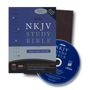 more information about NKJV Study Bible- Large Print Edition, Burgundy Bonded  Leather Thumb-Indexed