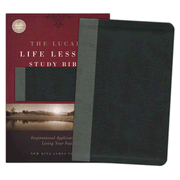 more information about NKJV Lucado Life Lessons Study Bible, soft leather-look,  black/grey Thumb-Indexed