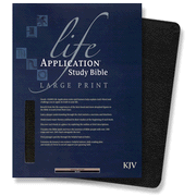 KJV Life Application Study Bible, Large Print, Bonded leather,  black, Thumb-Indexed: 9780842368872